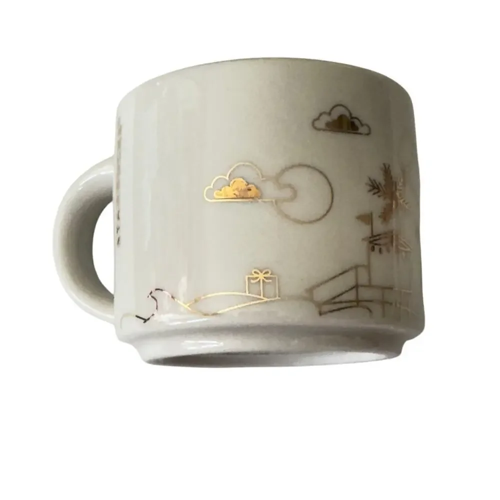 Starbucks Los Angeles Coffee Mug Christmas Ornament You Are Here White/Gold 2014
